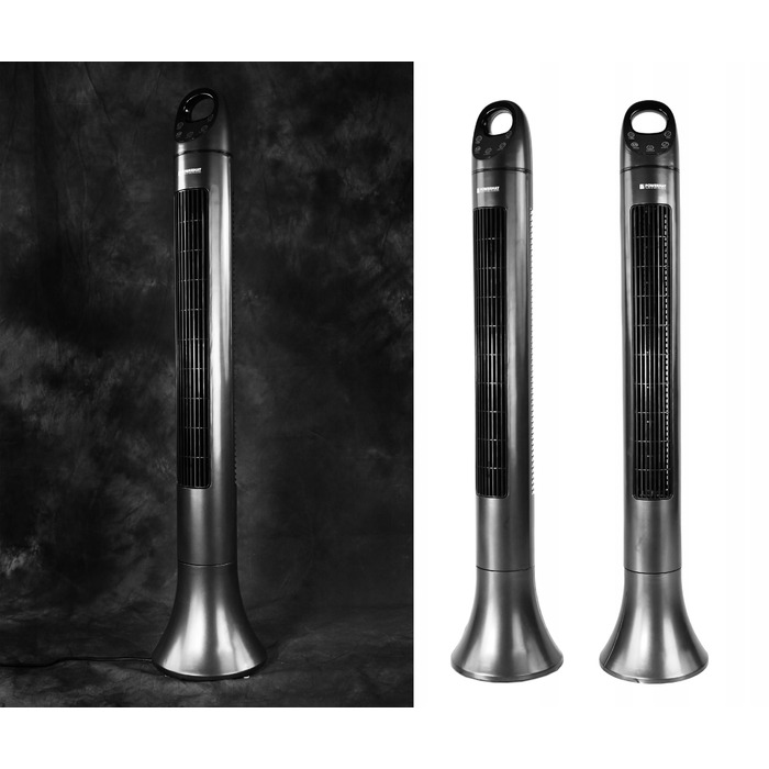 Колонний вентилятор Powermat SATIN TOWER-80, сріблястий/сірий