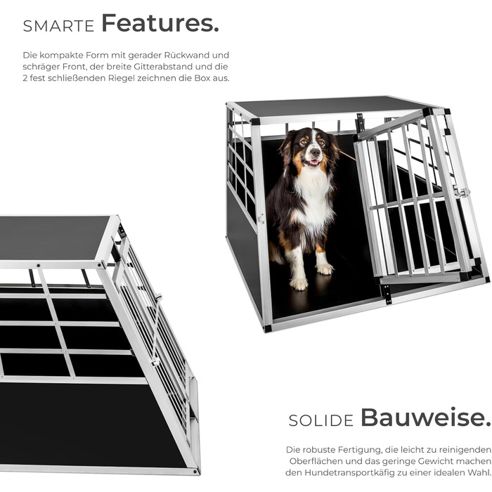 Транспортна переноска для собак tectake® Double XL - переноска для 2 собак, алюміній, 97 x 90 x 69,5 см