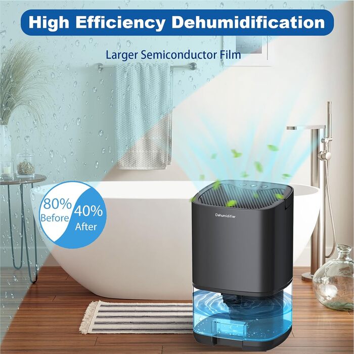 Electric Humidifier, 1000ml Small Humidifier for Home, Automatic Shut-Off, 7 Color Night Light, Mini Humidifier for Small Rooms like Bedrooms, Bathrooms, and Offices