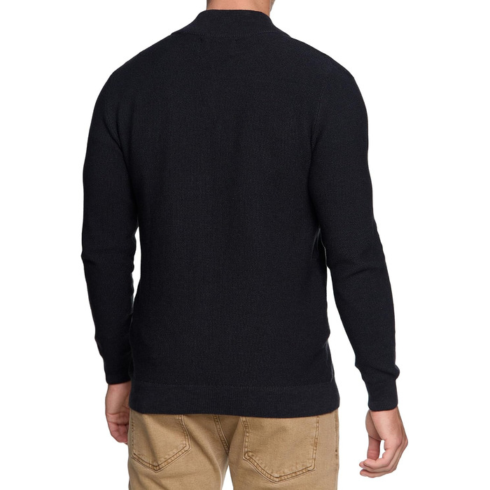 Чоловіча в'язана жилетка Indicode INWestmoon з коміром-стійкою | Жилетка з тонкого в'язання з бавовняної суміші, чорний колір