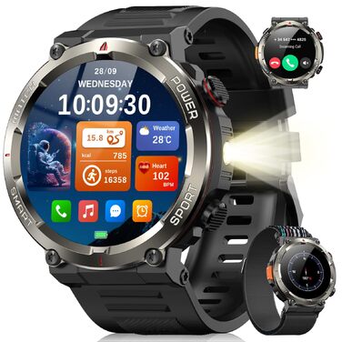 Смарт-годинник Blackview Obsidian: IP68, Компас, 100 днів автономії, Bluetooth-дзвінки, Моніторинг серця та сну, 100+ спортивних режимів, Android/iOS
