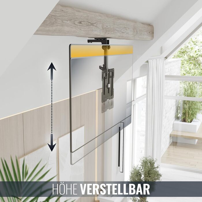 RICOO Swivel TV Ceiling Mount - Adjustable for 13-33 inch TVs, VESA 200x200, Flat/Curved/OLED Smart TVs, Adjustable Tilt & Rotate