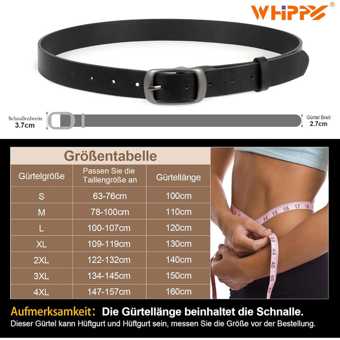 Жіночий шкіряний ремінь WHIPPY великого розміру, модний джинсовий ремінь з міцною пряжкою для джинсів, суконь, коричневий та чорний (з золотою пряжкою) XXL 140 см