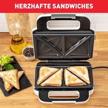 Tefal SW7011 Snack XL Sandwich Maker & Waffle Iron | 2 non-stick platesets | Extra deep shape | Plates are dishwasher safe | Includes recipe booklet | 850W | 27.6 x 23.8 x 9.8 cm Single