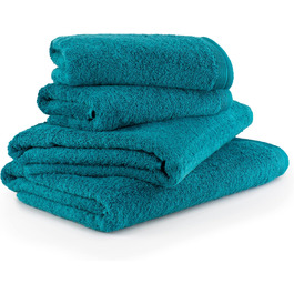 MÖVE Superwuschel Towel Set, 2 Shower Towels 80 x 150 cm & 2 Hand Towels, Made in Germany, 100% Cotton, Lagoon, 50 x 100 cm & 80 x 150 cm