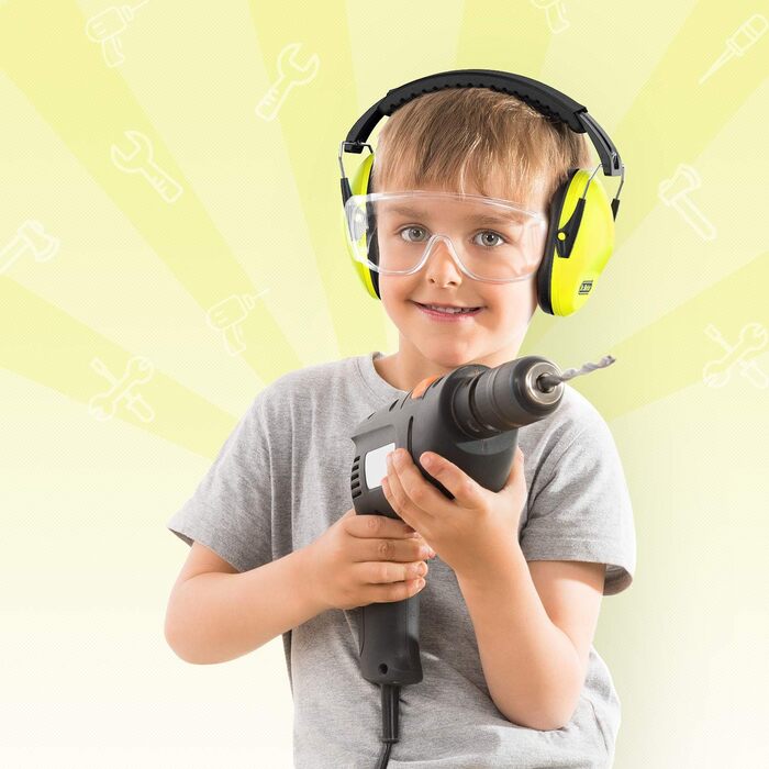 Навушники для захисту від шуму Dr.meter для дітей, жовті. Захист 27dB, регульоване обхватом, для сну, навчання.