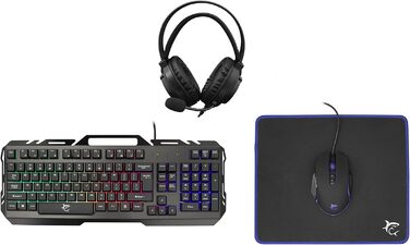 Ігровий набір White Shark Cheyenne 4-в-1: миша з LED-підсвічуванням, клавіатура з Anti-Ghosting, гарнітура з мікрофоном та килимок для миші, чорний