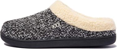 Тапочки халатні NewDenBer для дому, чоловічі та жіночі, з піною-пам'яттю, теплі, зручні, зимові, з антиковзкою гумовою підошвою (39/40 EU, 23, чорний/сірий)