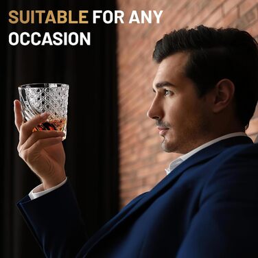 Набір склянок для віскі Shyllin, 2 шт., 268 мл, Tumbler Streamer Star, з подарунковою коробкою, для віскі, бурбону, рому, коктейлів, червоного вина