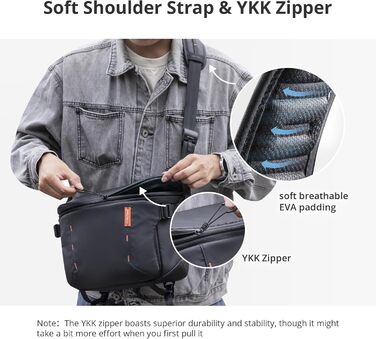 Сумка для камери PGYTECH OneMo Sling – водонепроникна фотосумка на плече для Sony, Canon, Nikon, DJI Mini 4 Pro, DJI Avata 2, DJI Mavic, Stativ, Laptop (Camo, 7L-9L)