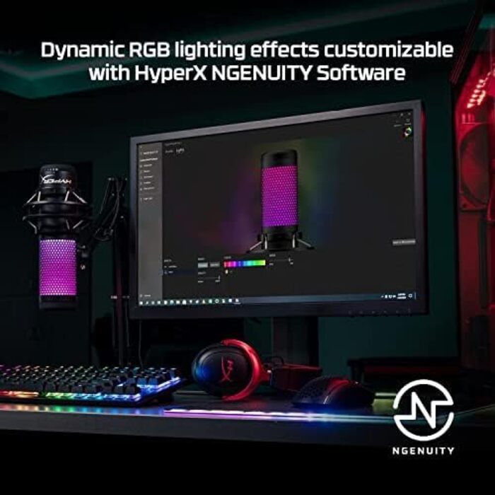 Мікрофон HyperX QuadCast S RGB USB для ПК, PS4, Mac – чорний, для стрімінгу, геймінгу, подкастів