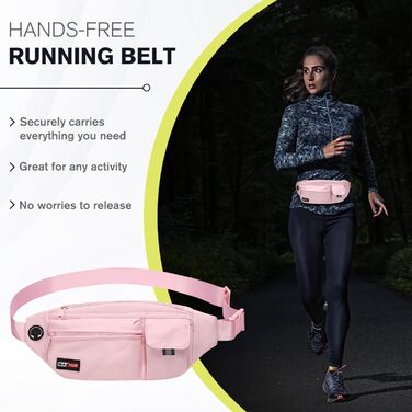 MAXTOP Поясна сумка на пояс для чоловіків та жінок, спортивна, водонепроникна, для подорожей, фітнесу, йоги, рожева (нейлон)