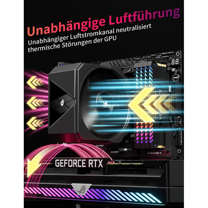 upHere UP1 Elite KC4C - Кулер для процесора з RGB підсвічуванням, 120мм, сумісний з AMD AM4/AM5 та Intel