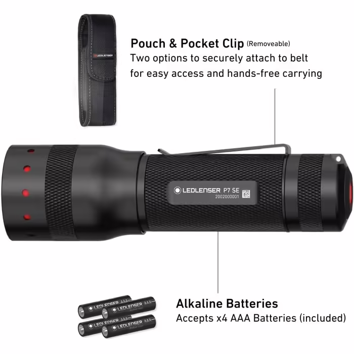 Ліхтарик Ledlenser P7 SE LED, 500 люмен, фокусування, 320 м, 25 годин, стробоскоп, батарейковий