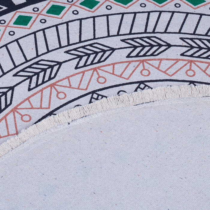 Relaxdays Round Rug with Mandala Design