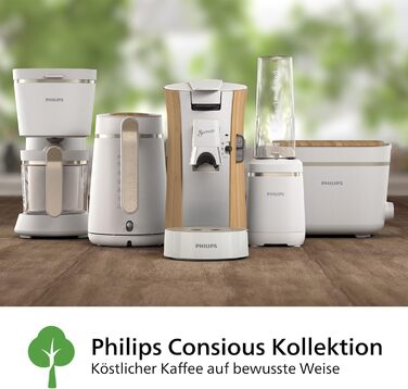 PHILIPS Senseo Select Coffee Pad Machine - Intensity Plus, Memo function for 3 coffee specialties, Crema Plus, Environmentally friendly product with 37% bio-based plastic, Silk White (CSA240/05)