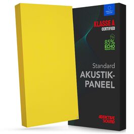 Акустична панель Addictive Sound Schallabsorber Wand Standard для стін та стелі, звукопоглинаюча панель класу A з акустичною ватою, 100x50x11 см, світло-сірий (жовтий)