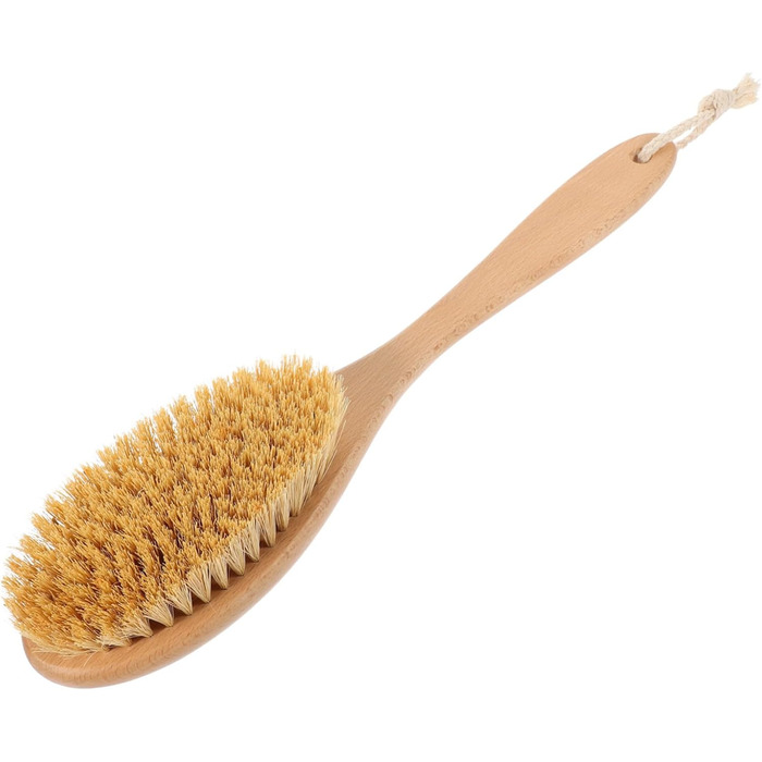 3 Wooden Bath Brushes Beechwood Awning Solution Trash Body Scrub Cleaner Shower Brush with Long Handle Back Scrubber Shower Back Washer for Men Sisal Brush