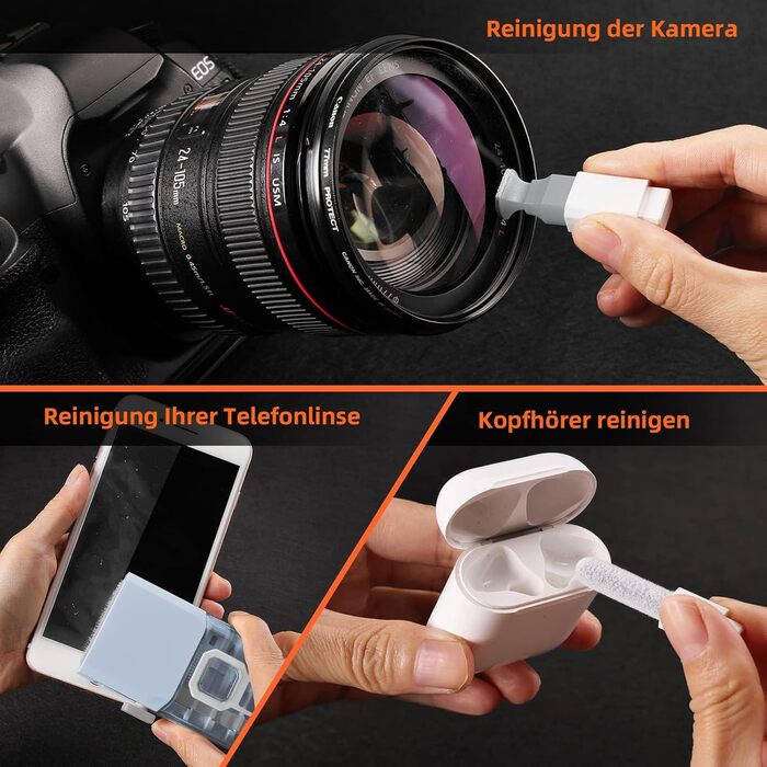 Набір для чищення клавіатури та ноутбука Ordilend: щітка, очищувач для MacBook, телефону, планшета, комп'ютера. Легкий у використанні та транспортуванні. Бренд Moranti, колір блакитний