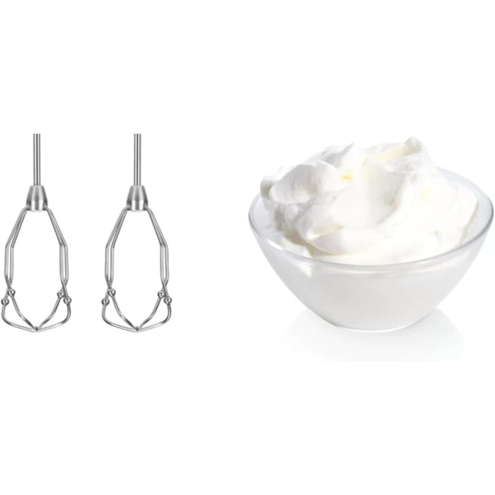 Bosch Hand Mixer Styline MFQ49300, 5 speeds, 2 stainless steel beaters and dough hooks, spiral cable, 850 W, white/dark silver Single