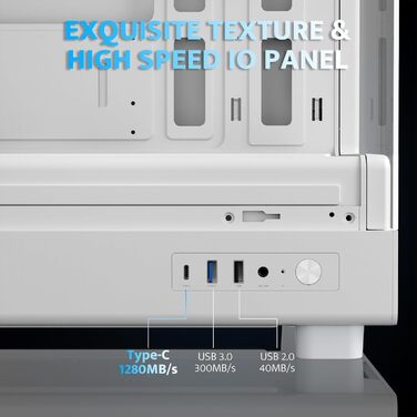 Корпус для ПК DarkFlash DB330M Micro-ATX з 3 RGB вентиляторами, скляний, підтримка AIO 240мм, Type-C, білий