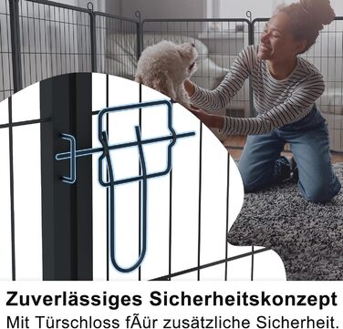 Вольєр для цуценят/маленьких собак 80x65 см, розкладний, з дверима та ґрунтовими анкерами, для внутрішнього/зовнішнього використання, вологостійкий