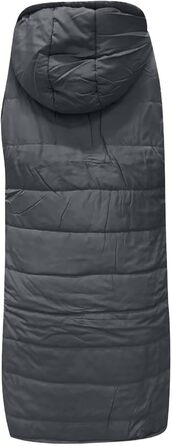 Жіноча тепла куртка з капюшоном, легка та тепла, з пуховими рукавами, для активного відпочинку, довга модель, великі розміри, пухова куртка (M, Темно-сірий)