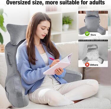 Підлогове/ліжкове крісло-подушка для читання Suewidfay, 90x80 см, з підтримкою спини та шиї