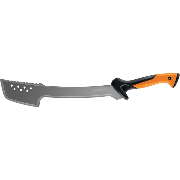 Мачете-сокира Fiskars з нейлоновим чохлом, 46 см, загартована сталь, чорний/помаранчевий, 1051236