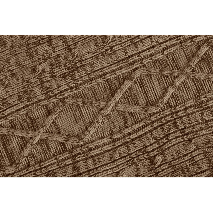 Чоловічий в'язаний кардиган Runcati з довгим рукавом, коміром та замком, з косими візерунками, для сорочок та футболок, XL, коричневий