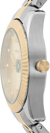 Жіночий наручний годинник Fossil Scarlette 33мм, кварцовий, з датами та сталевим браслетом, сріблясто-золотий