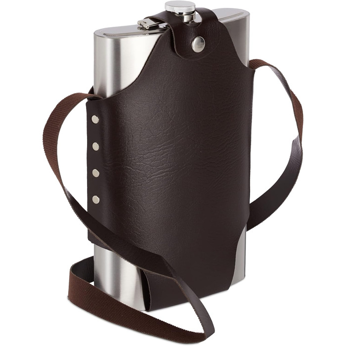 Фляга Relaxdays XXL з нержавіючої сталі, 1.8л, для підвішування, срібна