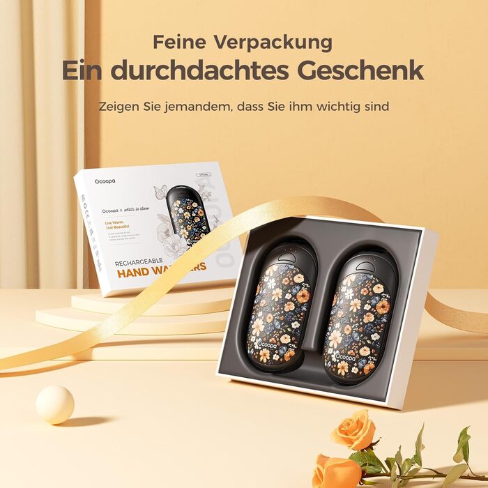 Електричні грілки для рук Ocoopa 2 шт. з магнітом, 5000mAh, 3 режими нагріву, компактні, чорні