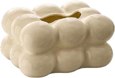 SM SunniMix Tissue Box Cover, Decorative Rectangular Facial Tissue Holder for Office, Car, White