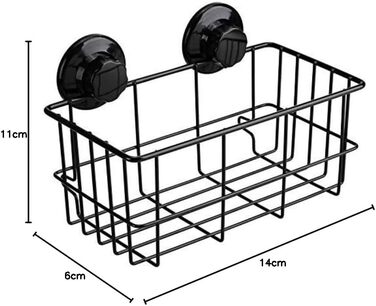 SANNO Shower Baskets Shelves Wall Shelf Bathroom Shower Basket, Shower Organizer Storage (Black)