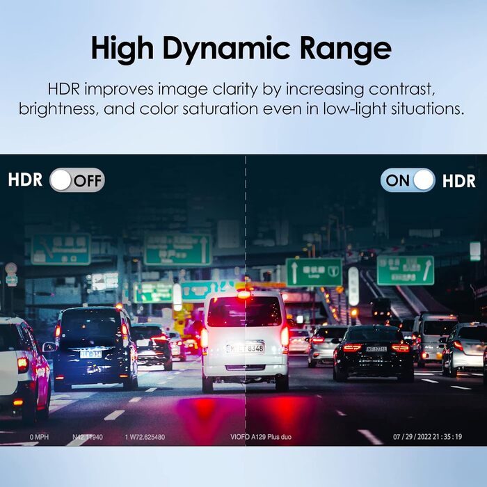 Відеореєстратор VIOFO A129 Plus Duo з двома камерами, GPS, WiFi, 2K (1440P) та 1080P, запис спереду та ззаду, моніторинг через додаток, G-сенсор, режим паркування, надсилання у випадку надзвичайної ситуації, Superkondensator