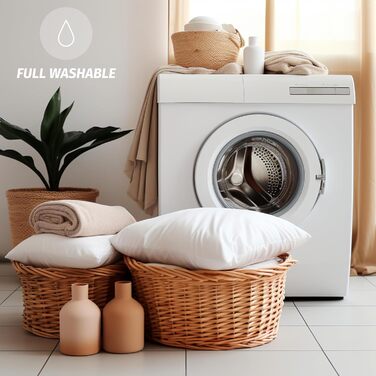 Гіпоалергенна подушка Flowen 30x30 см, 2 шт, мікрофібра, для дивана та ліжка, анти-кліщова, знімний та праний чохол, декоративна, м'яка