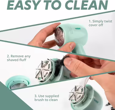 VGR Electric Lint Remover - Rechargeable Fabric Shaver with 6 Blades - Lint Remover for Clothing, Carpet, Sofa - Rechargeable - Pilling Brush Debobbler Defuzzer