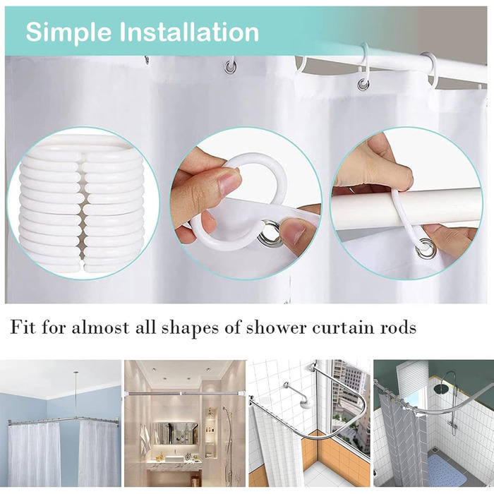 Штора для душу 180x180 см, зелена з квітами та пташками, антигрибкова, водонепроникна, поліестер, з кільцями (12 шт.)