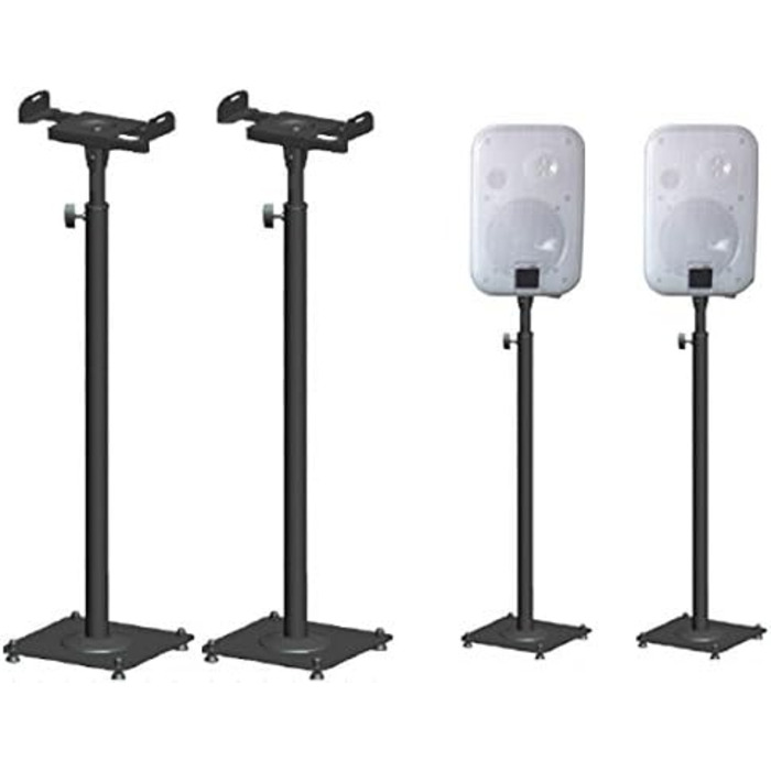 Підставка для колонок Drall BS16B (2 шт.) - металеві стійки для акустики, регульована висота, з кабелепроводом, чорний колір