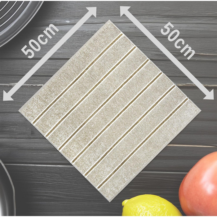 Lashuma Striped Towels 50x50 cm for the Kitchen, Lucerne Kitchen Towels Beige