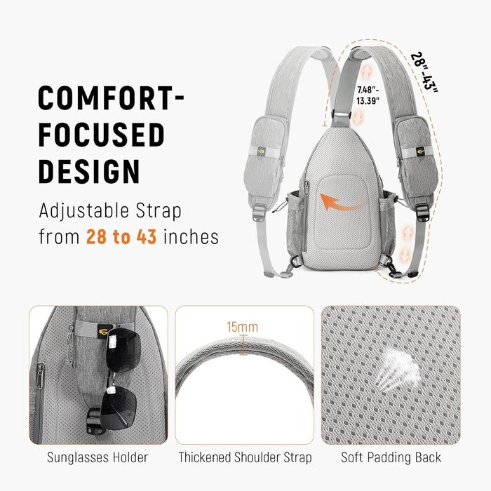 Чоловіча сумка через плече SKYSPER: стильна, захисна, для подорожей та повсякденного використання (сіра)