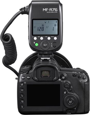 Godox MF-R76 Макро-кільцевий спалах, допоміжні лампи фокусування, незалежне регулювання яскравості, акумулятор Li-Ion, 8 адаптерних кільця для камер