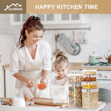 Набір контейнерів для зберігання GoMaihe 16 шт. - герметичні бокси для кухні, продуктів, круп, мюслі, рису, мелу та корму для тварин