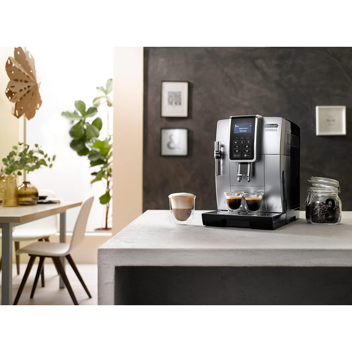 Кавомашина De'Longhi Dinamica ECAM 350.15.B з капучинатором, для еспресо та кави, срібна