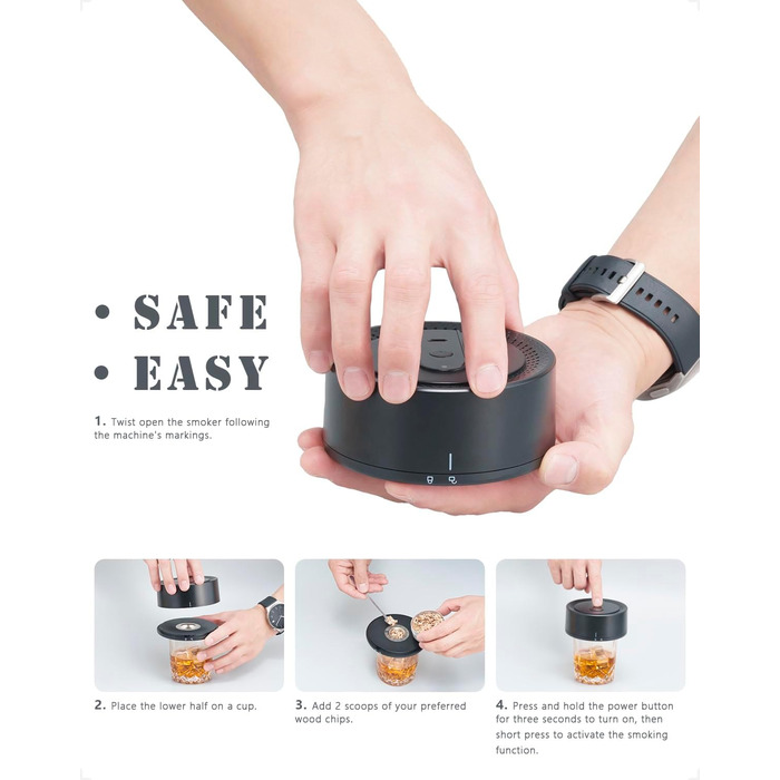 Електричний набір для копчення віскі з 6 ароматами, чанчики для диму, для коктейлів та бурбону, подарунок для батька, чоловіка та поціновувачів віскі