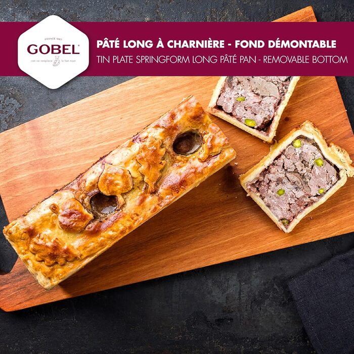 Форма для пасту з шарнірами Gobel 119730, білий метал, 40 x 8 см, роз'ємна