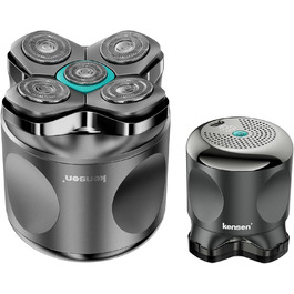 Електричний голковий бритва для чоловіків Glatzen Rasierer: бездротовий, вологостійкий, з 5D рухомою головкою, чорний