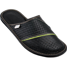 Чоловічі халати-домашні капці ESTRO M44, шкіряні, чорні, 44 EU