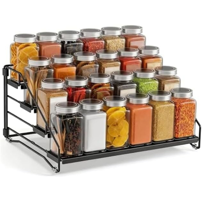 Металевий органайзер для спецій FARYODI, 4-ярусна стійка для кухні без свердління